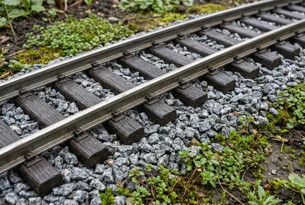 Gartenbahn Gleise verlegen: Anleitung für den Aufbau – Detailansicht