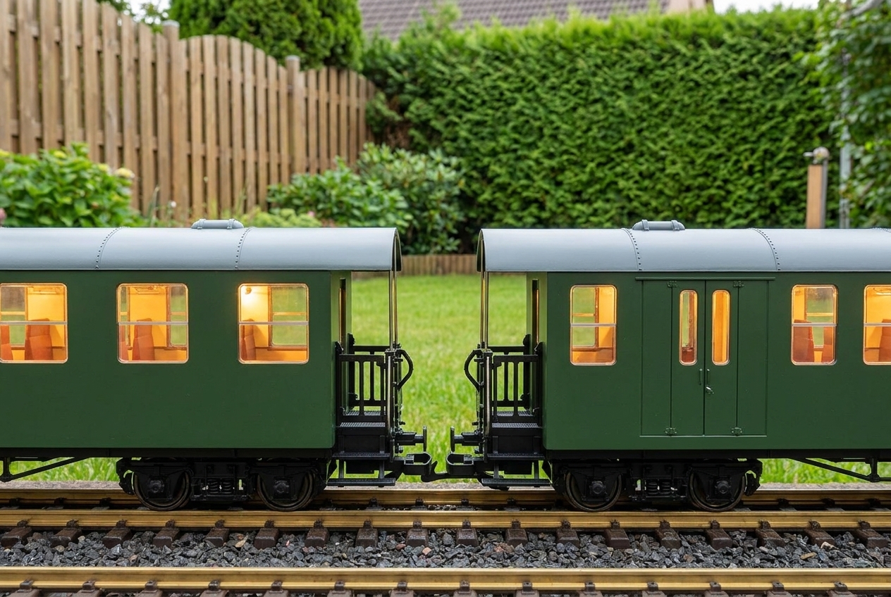 Personenwagen 7 Fenster Spur G für Gartenbahnen wetterfest machen in der Praxis