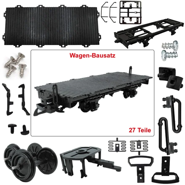 Flachwagen schwarz als Spur-G Bausatz ML-Train 88919510
