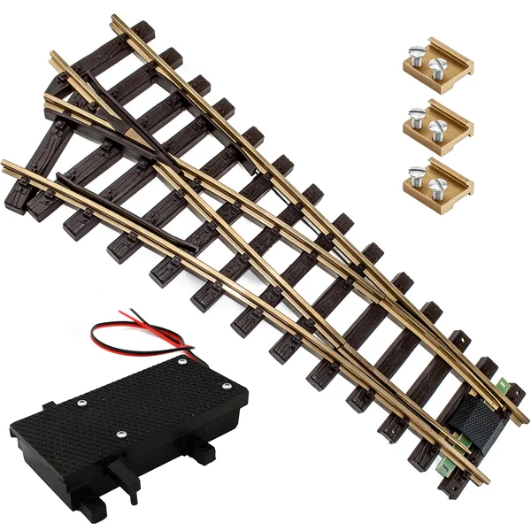 Weiche links Set Messing R 90 cm mit digitalen Weichenantrieb ML-Train 8930002