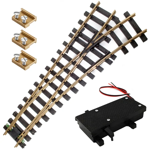 Weiche rechts Set Messing R3 120 cm mit digitalen Weichenantrieb ML-Train 8930014