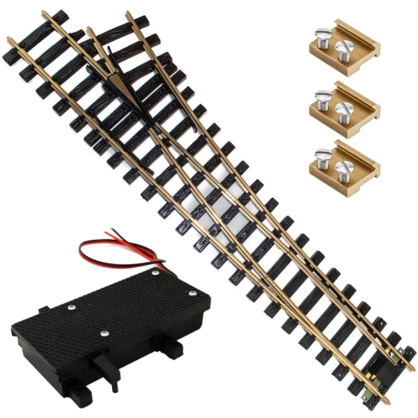 Weiche rechts Set Messing R5 210 cm mit analogen Weichenantrieb ML-Train 8930021