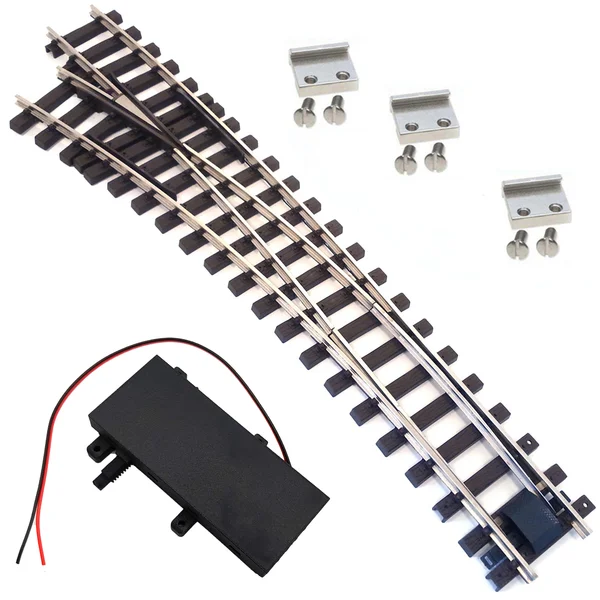 Bogenweiche links R 120/210 cm Set Vernickelt mit analogen TL Weichenantrieb ML-Train 8930079
