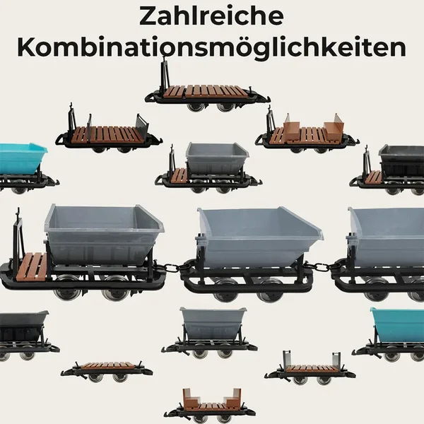 Kipploren-Set mit Bremserbühne grau 3 Loren_auswahl3