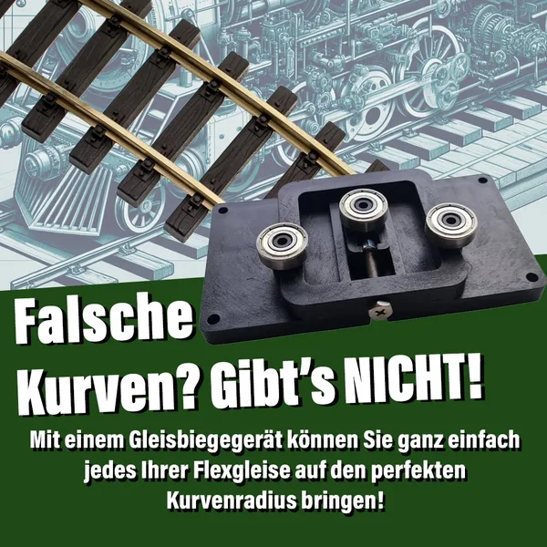 Gleis-Bau Set mit 18 m Gleisprofile Messing, 60 Flex-Schwellenbänder, 20 Schienenverbinder & GRATIS Gleisbiegegerät_auswahl6