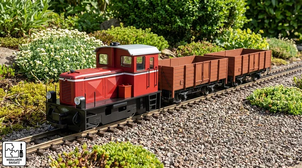 ML-Train Bausatz-Set Diesellok DEV V3 analog mit 2 Hochbordwagen braun – Art.-Nr. 8200291_auswahl1