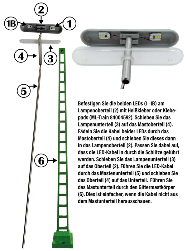 Gittermastleuchte DB, zweiflammig für Spur-G Modellbahnanlage ML-Train 83802050_auswahl4