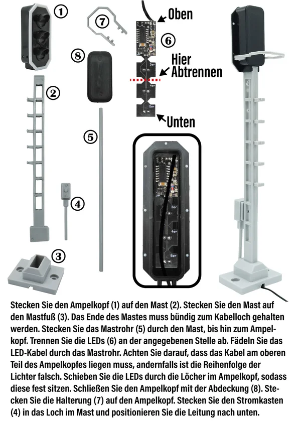 Lichtsignal Typ L 3-fach RhB für Spur G analog / digital mit Decoder ML-Train 83804607_auswahl6
