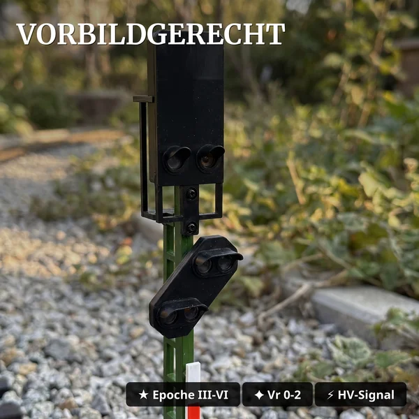 Lichtsignal Typ HV Blocksignal mit Vorsignal für Spur G analog / digital mit Decoder ML-Train 83804643_auswahl2