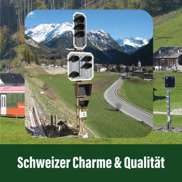 Lichtsignal Typ L 5-fach mit RhB Vorsignal für Spur G analog / digital mit Decoder ML-Train 83814626_auswahl4