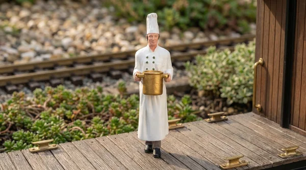 ML-Train Chefkoch Massimo Spur G – Figur mit Kochtopf, Handbemalt, Wetterfest_auswahl7