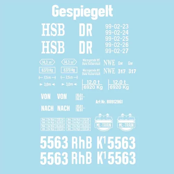 Beschriftungssatz für gedeckte Güterwagen der DR/HSB ML-Train 88912961_auswahl1