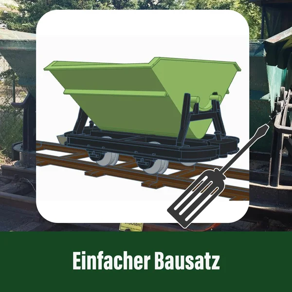 Kipplore Grubenhunt Feldbahnwagen grün Spur-G als Bausatz ML-Train 88919230_auswahl3