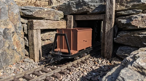 Kastenlore mit Bremserbühne Grubenhunt Feldbahnwagen braun Spur G Bausatz ML-Train 88919365_auswahl5
