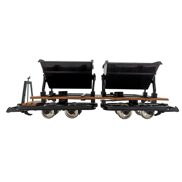 Feldbahn-Flachwagen mit Doppel-Kipplore schwarz als Bausatz Spur G ML-Train 88919372_auswahl7