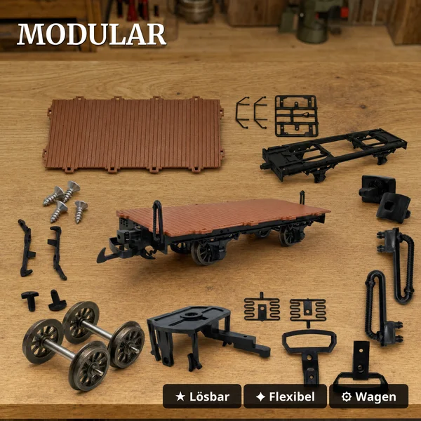Flachwagen Bausatz braun Spur G – Metall-Speichenradsätze 31 mm ML-Train 88923520_auswahl3