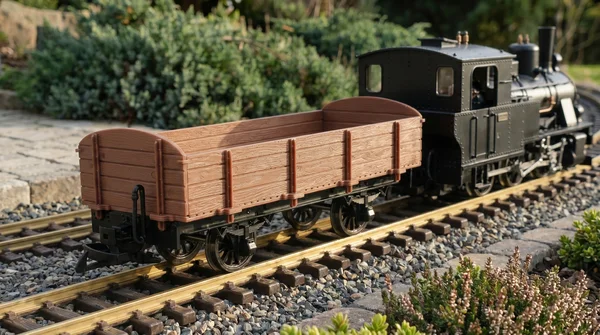 Niederbordwagen braun Bausatz Spur G 1:22,5 mit Metall-Speichenradsätzen 31 mm – 30-teilig ML-Train 88923530_auswahl1