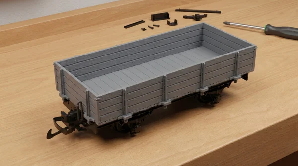 Niederbordwagen grau Spur G Bausatz mit Metall-Speichenradsätzen 31 mm – 30 Teile ML-Train 88923590_auswahl1