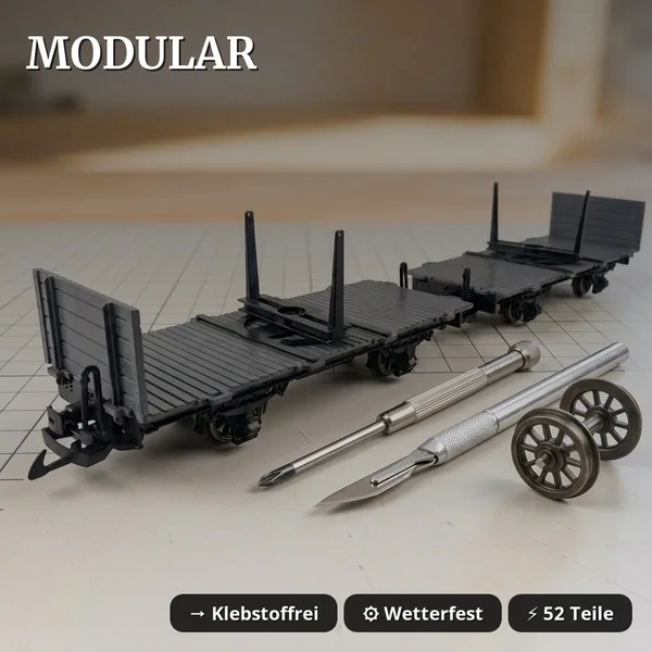 Drehschemelwagen Set Schwarz/Grau Metall-Speichenradsätze 31mm Bausatz Spur G ML-Train 88923630_auswahl2