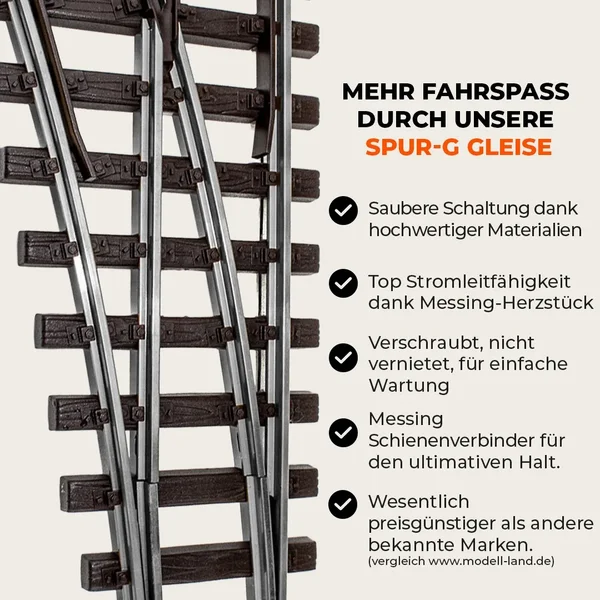 Weiche links R5 210cm Set Vernickelt mit analogen TL Weichenantrieb ML-Train 8930077_auswahl2