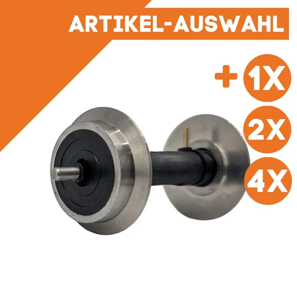 Vollradsatz kugelgelagert stromführend aus Edelstahl 24 mm Spur-G