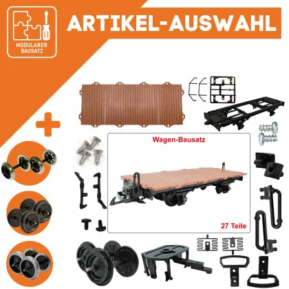 Flachwagen braun als Spur-G Bausatz