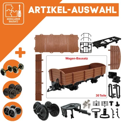 Niederbordwagen braun als Spur-G Bausatz