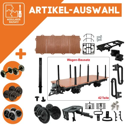 Rungenwagen braun/schwarz als Spur-G Bausatz