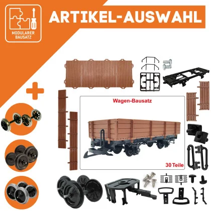 Niederbordwagen gerade braun als Spur-G Bausatz