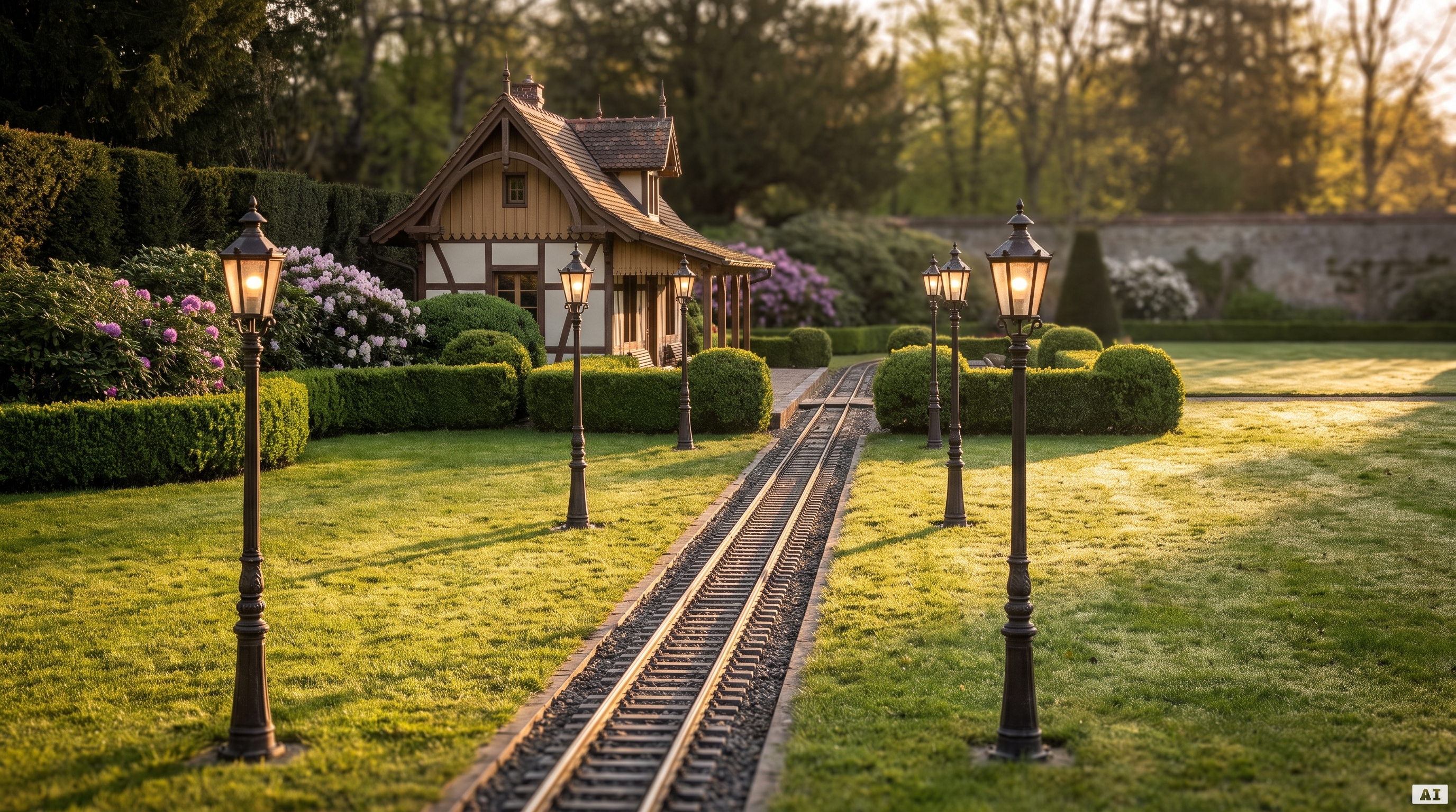 Welche Lampenmasten Höhe passt zu Spur G Gartenbahn