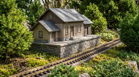Modellbahn Gebäude im Garten dauerhaft gegen UV-Strahlung schützen