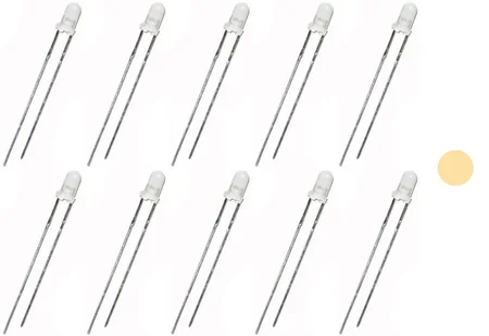 10x LED 3 mm diffus warmweiß mit integriertem Widerstand für 5-24 V ML-Train 83801210