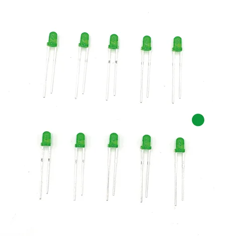 10x LED 3 mm diffus grün mit integriertem Widerstand für 5-24 V ML-Train 83801230