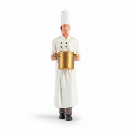 ML-Train Chefkoch Massimo Spur G – Figur mit Kochtopf, Handbemalt, Wetterfest