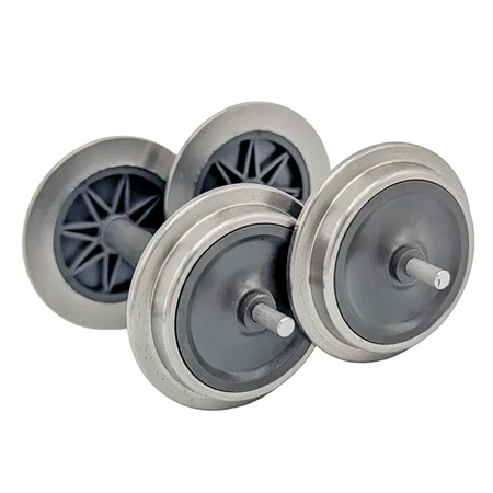 2x Vollradsatz grau aus Edelstahl 31 mm Spur G ML-Train 88900012