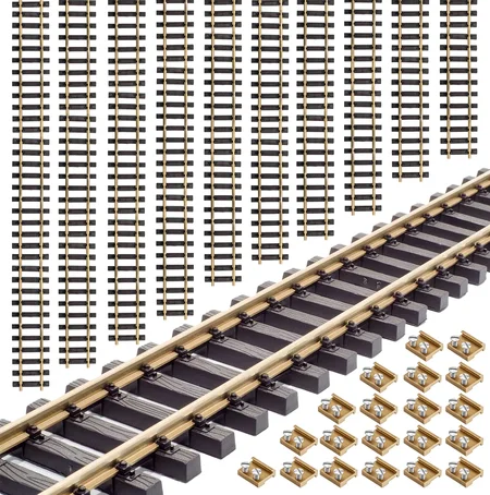 10x Gleis gerade 90 cm mit 20x Schraub-Verbinder ML-Train 891090210