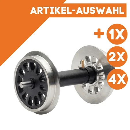 Speichenradsatz kugelgelagert stromführend aus Edelstahl 31 mm