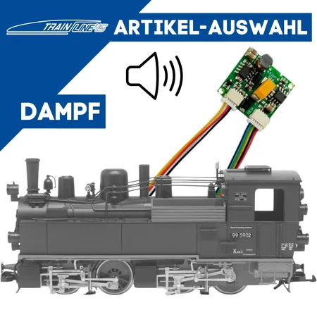 Dampflok mit einem 16 Bit DS6-Sound für Train Line