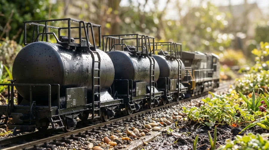 ML-Train Tankbühne 3-tlg. für LGB Kesselwagen Spur G – 2+1 Gratis Set - Wetterfeste Kesselwagen-Aufrüstung