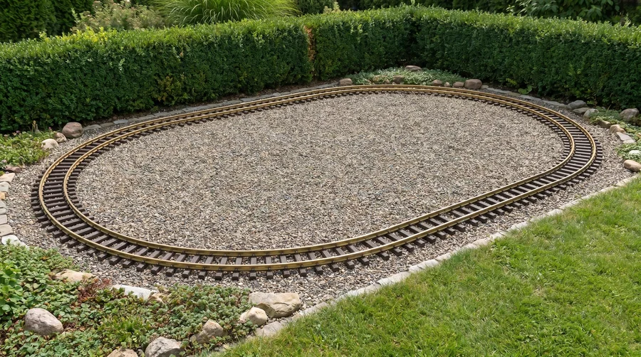 Großes Gleisoval-Set 360x180 cm Messing Radius 90 cm Spur G mit Zubehör ML-Train 8200289 - Meisterwerk im Garten