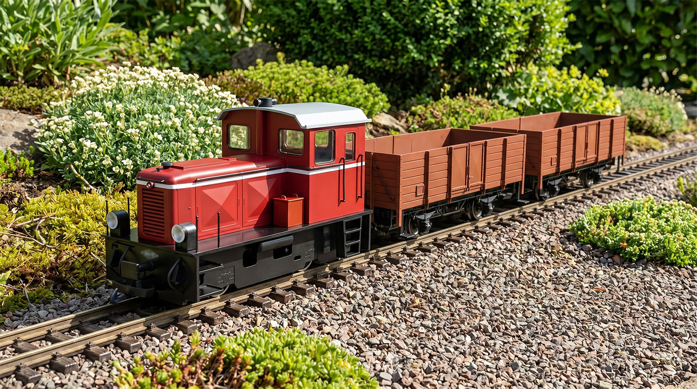 ML-Train Bausatz-Set Diesellok DEV V3 analog mit 2 Hochbordwagen braun – Art.-Nr. 8200291 - Detaillierte Übersicht