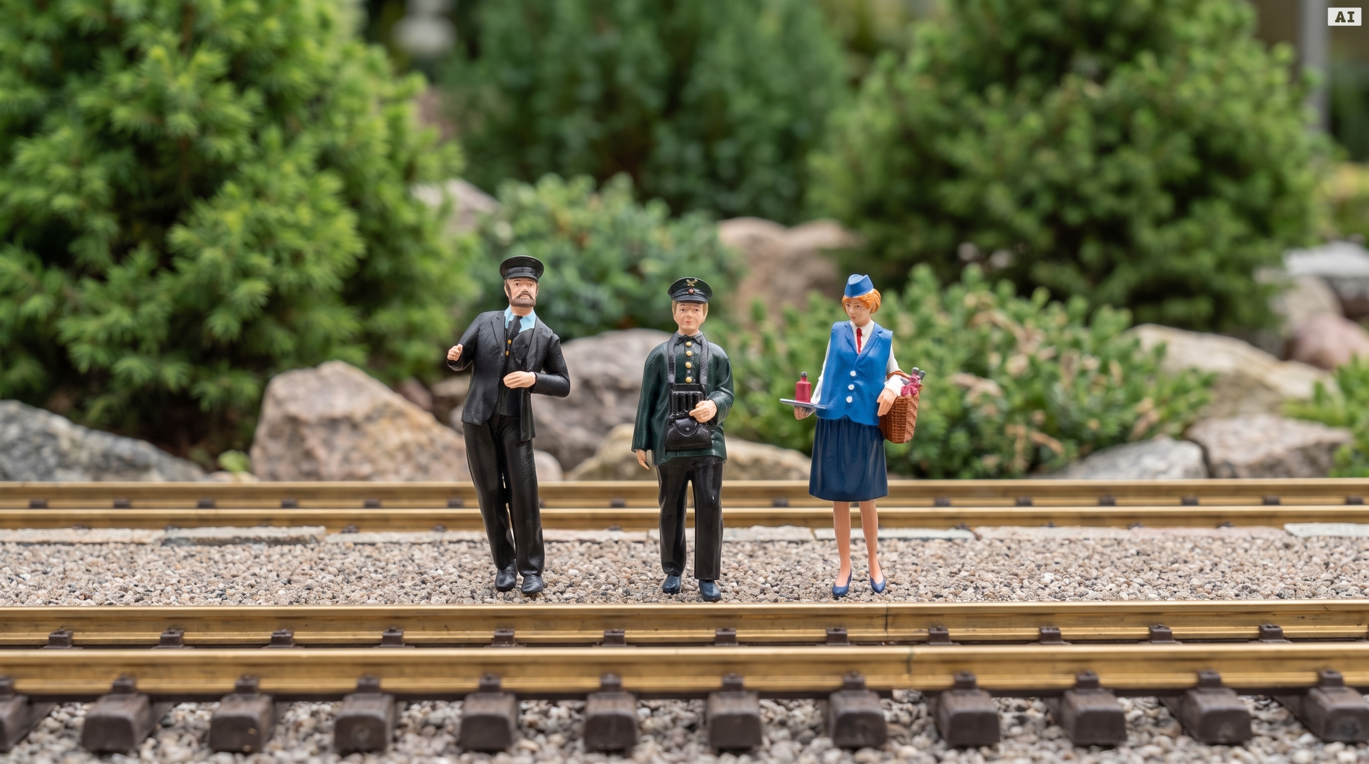 Figuren-Set Spur G: Lokführer Tobias und 2 Zugbegleiter - ML-Train 8200303 - Detaillierte Übersicht
