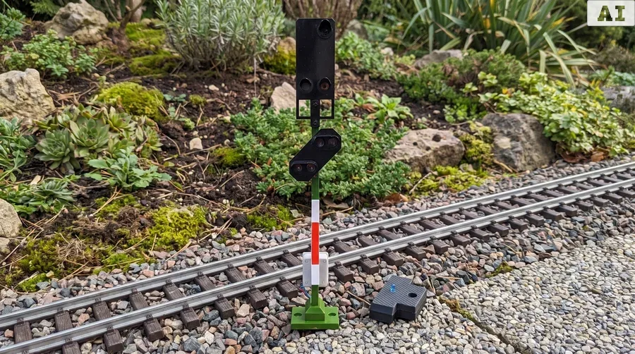 Lichtsignal Typ HV Einfahrtssignal mit Vorsignal für Spur G analog / digital mit Decoder ML-Train 83804642 - Detaillierte Übersicht