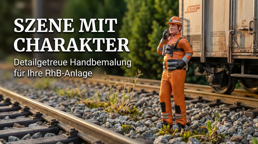 Rangierer RhB Killian – Handbemalt, Spur G, Wetterfest - Szene mit Charakter