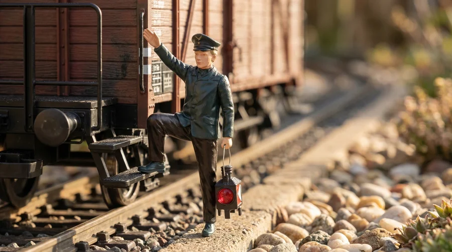 ML-Train Rangierer Markus DR/HSB Spur G – Figur mit beweglichen Armen - Detaillierte Übersicht