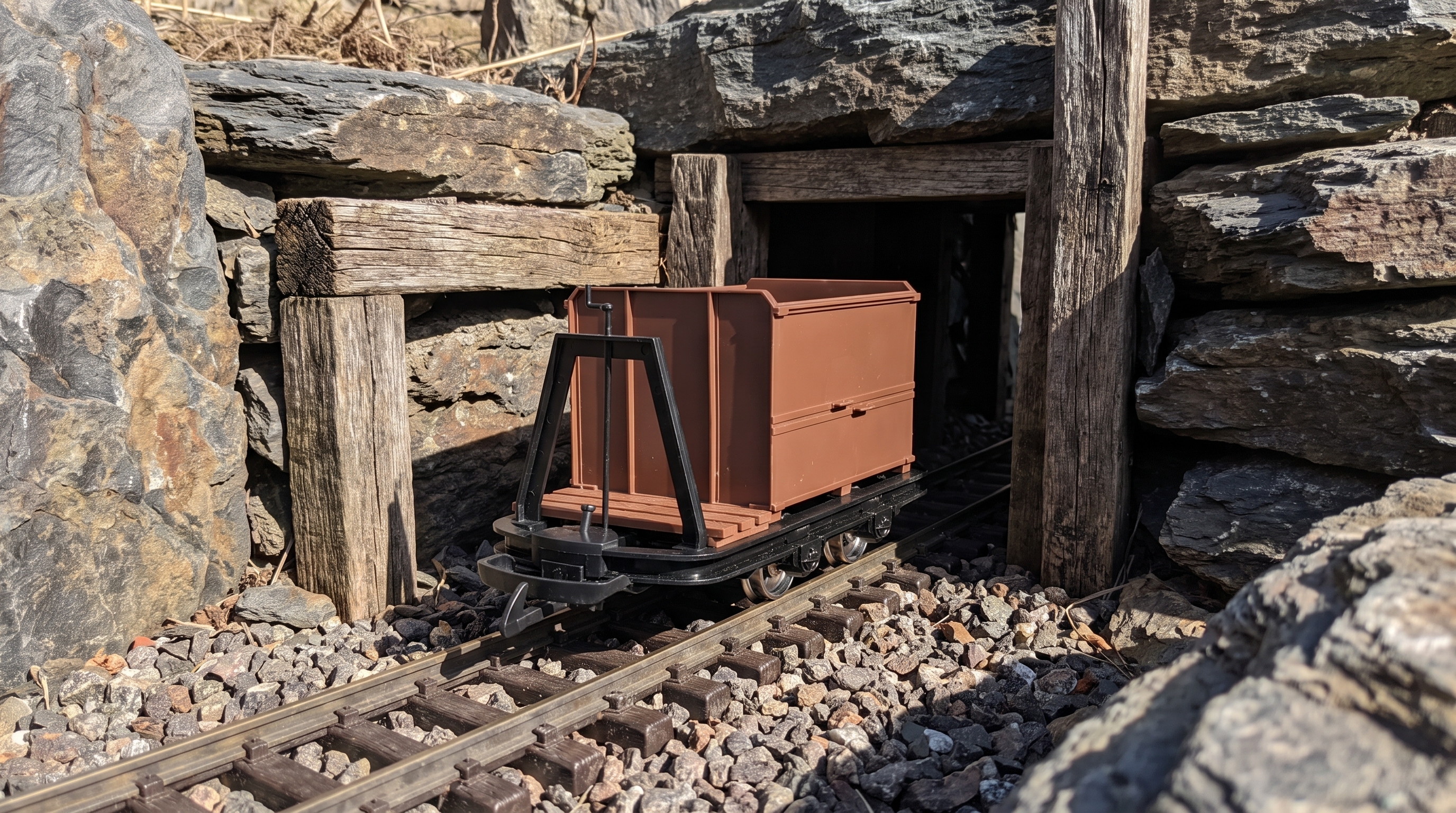 Kastenlore mit Bremserbühne Grubenhunt Feldbahnwagen braun Spur G Bausatz ML-Train 88919365 - Präzision auf engem Raum
