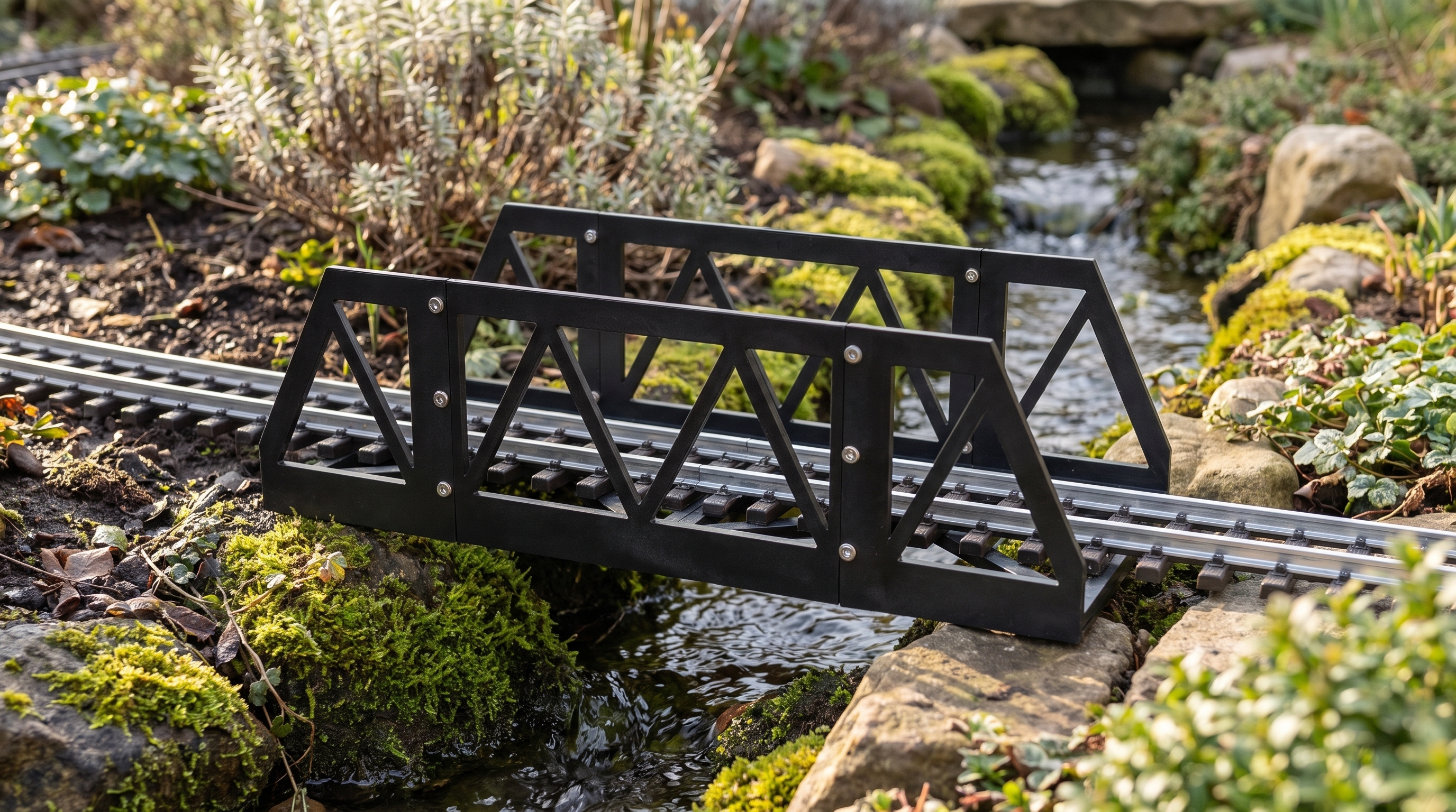 Brücke Startset aus stabilem HDPE-Kunststoff, erweiterbar, Spur G Gartenbahn ML-Train 97100000 - Flexibel im Außeneinsatz