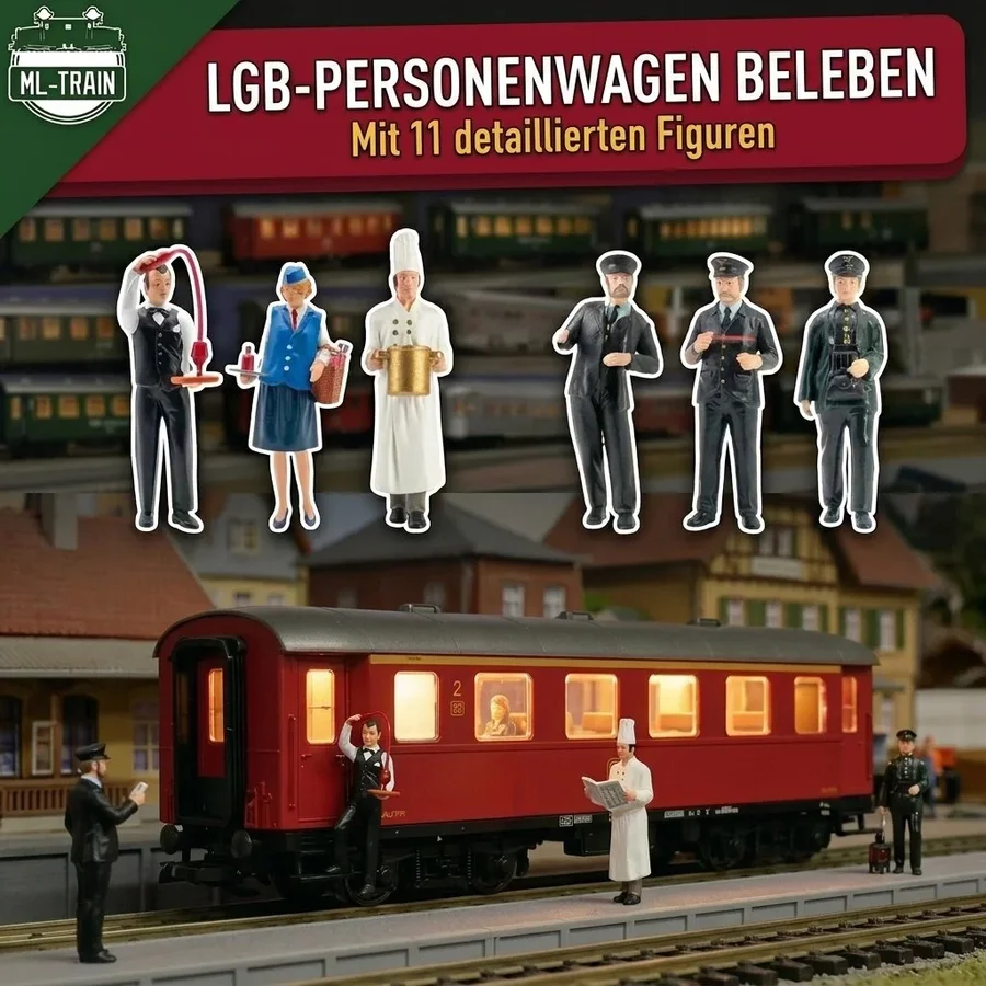 Die neuen handbemalten Figuren von ML-Train: Personal für Ihre Gartenbahn