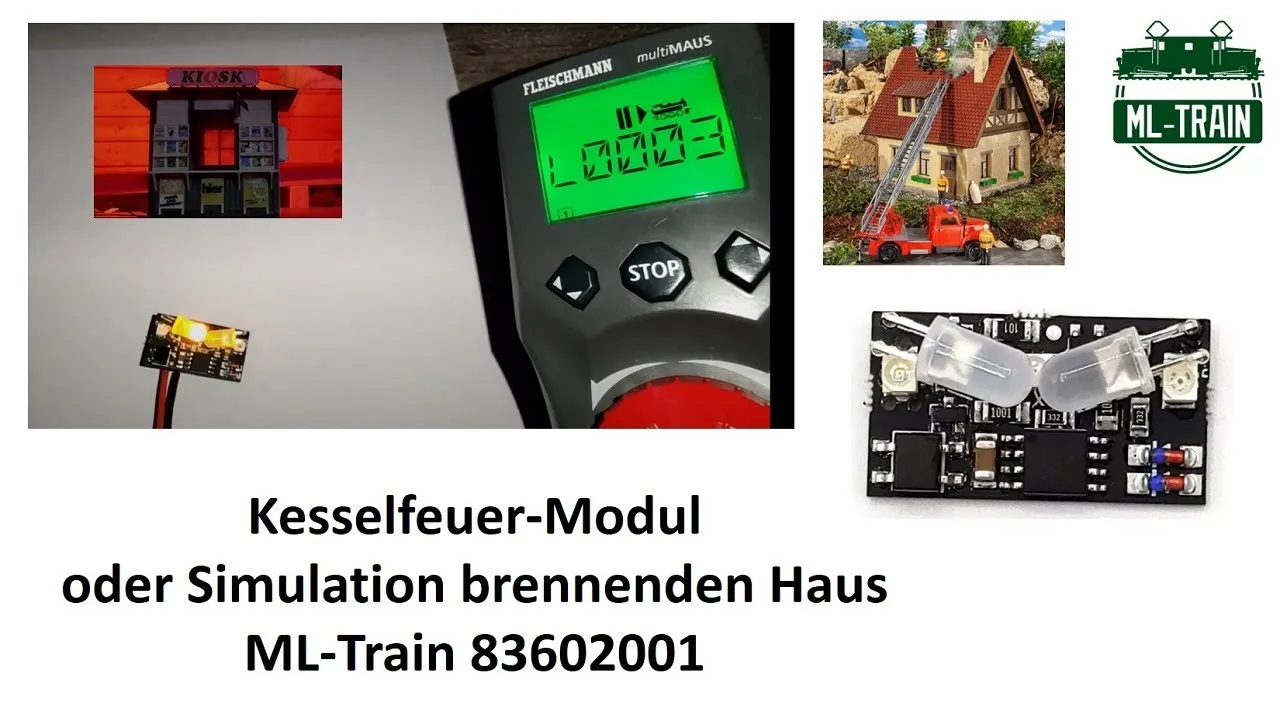 Kesselfeuer-Modul oder Simulation brennenden Haus ML-Train 83602001 (Produktvideo)