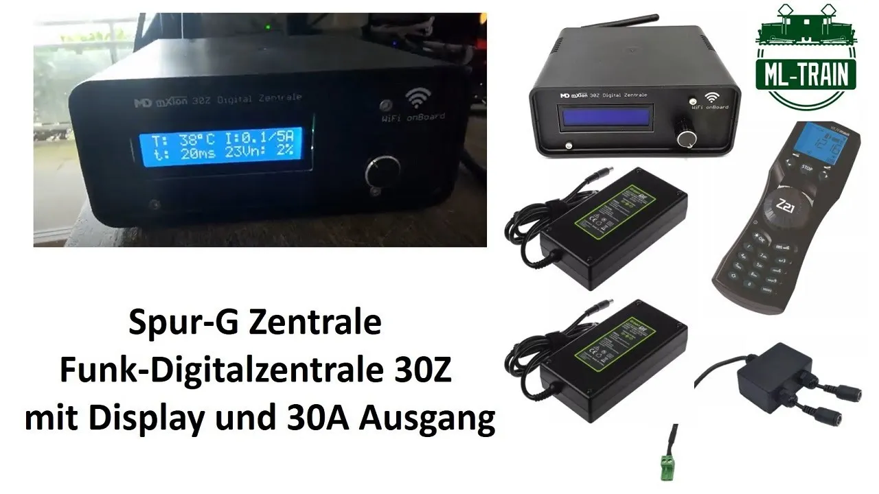 Funk-Digitalzentrale 30Z XpressNet mit Display und 30A Ausgang ML-Train 84006001 (Produktvideo)